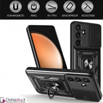 5in1 smūgiams atsparus dėklas su žiedu ir kameros apsauga (Samsung Galaxy S25 Fe)